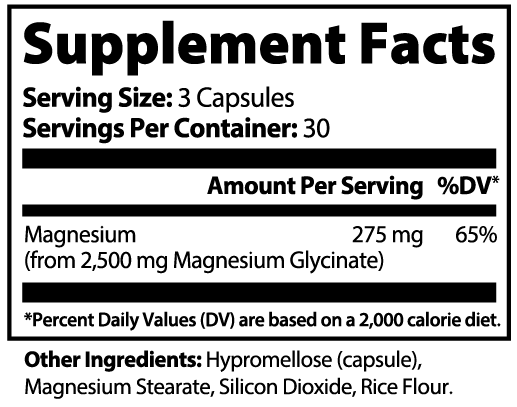Magnesium Glycinate 275mg– Deep Calm & Sleep Formula
