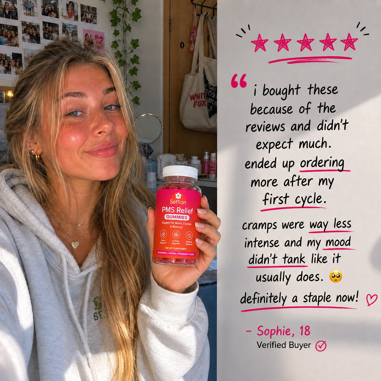 Sefflon PMS Period Relief Gummies - Anticramp Formula
