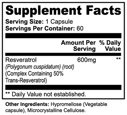 Premium Resveratrol 50% 600mg - Innere Widerstandsfähigkeit & Systemisches Wohlbefinden